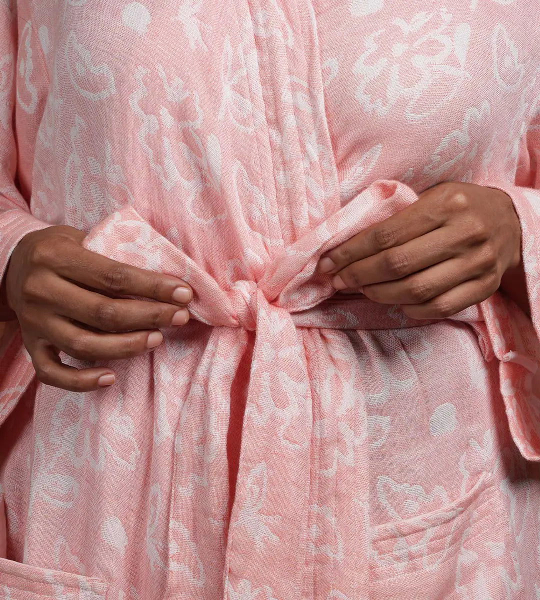Banana Jacquard Floral Bathrobe