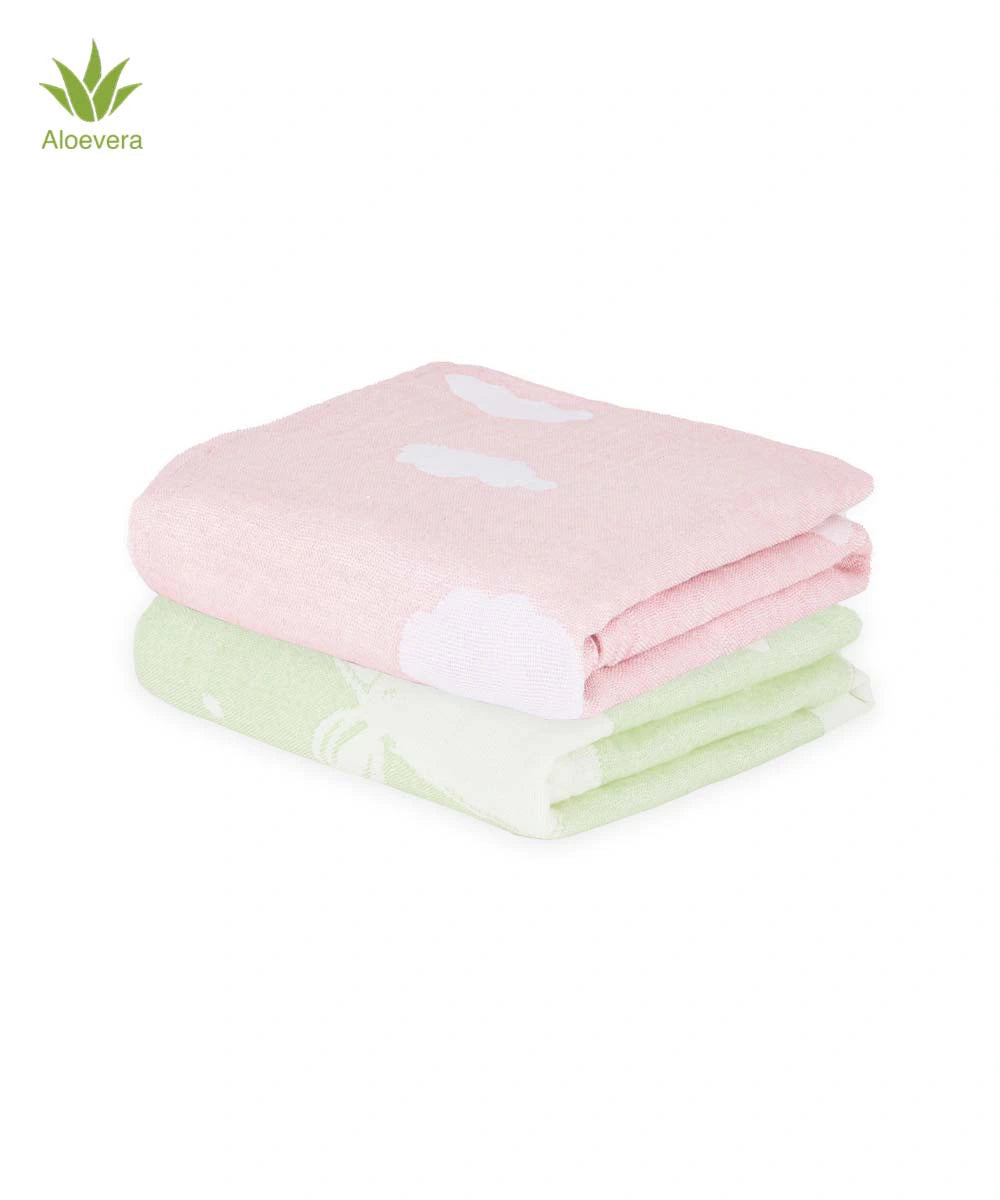 Aloe Vera Baby Bath Towel Pack of 2 | 60 x 120 CMS | 300 GSM