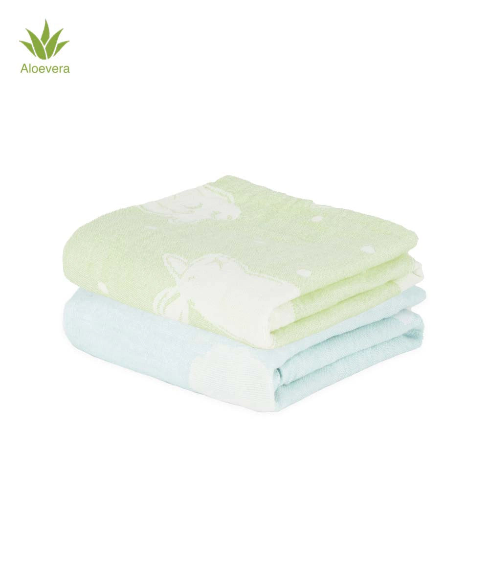 Aloe Vera Baby Bath Towel Pack of 2 | 60 x 120 CMS | 300 GSM