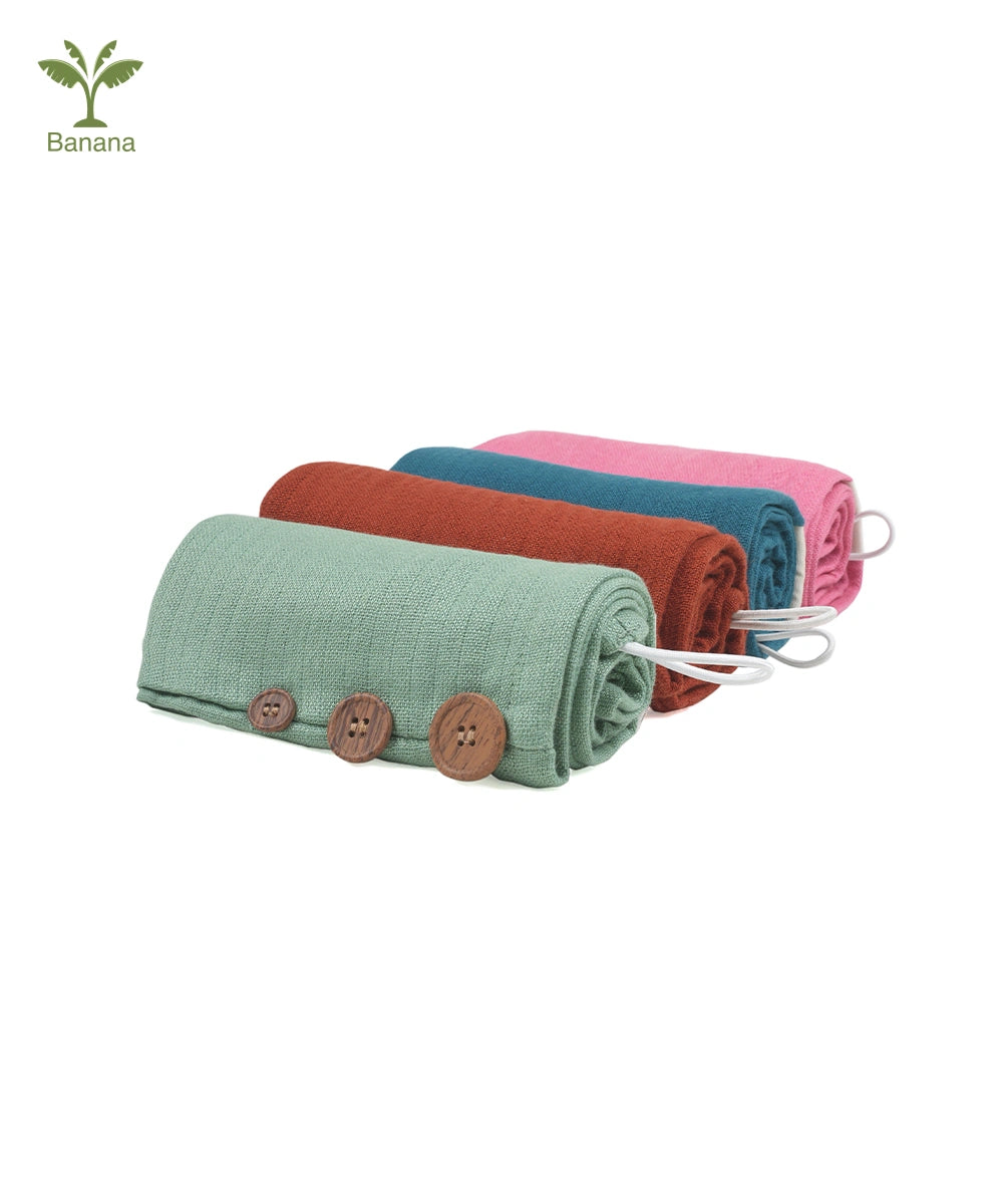 Banana Double Cloth Hair Towels - pack of 4