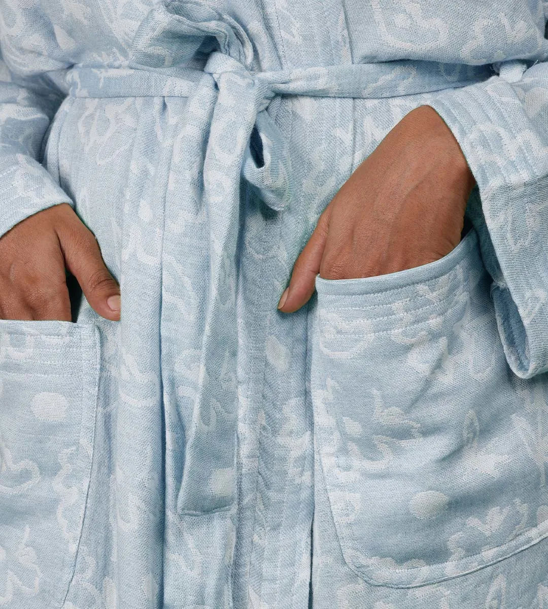 Banana Jacquard Floral Bathrobe