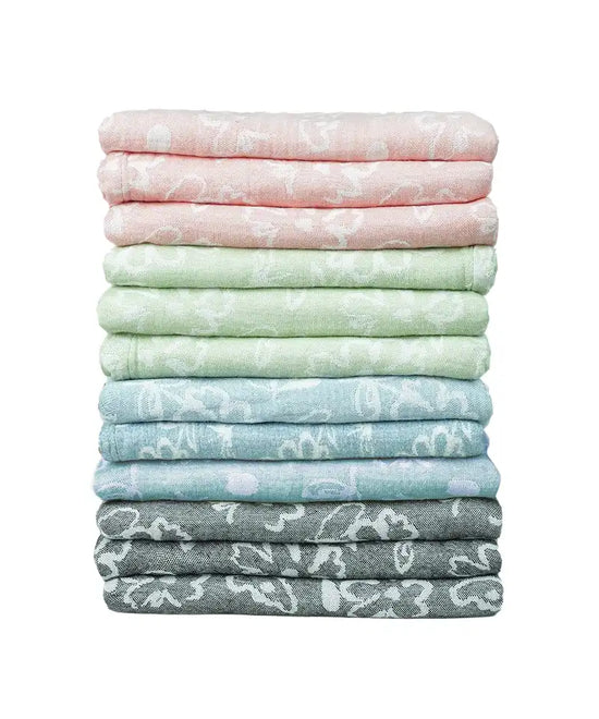 Banana Jacquard Floral Bath Towel Pack of 12