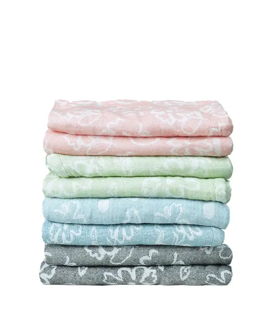 Banana Jacquard Floral Bath Towel Pack of 8