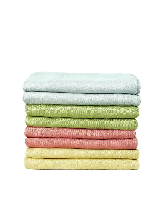 Aloe Vera Double Cloth Bath Towel | 330 GSM | 75 X 150 cms - Pack of 8