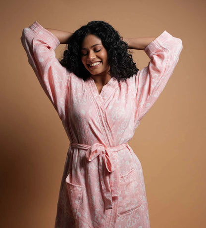 Banana Jacquard Floral Bathrobe