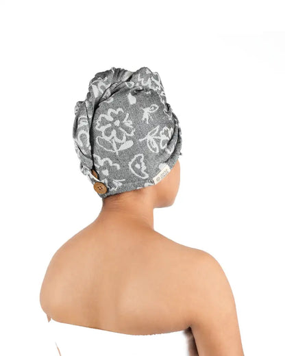 Banana Jacquard Floral Hair Towel