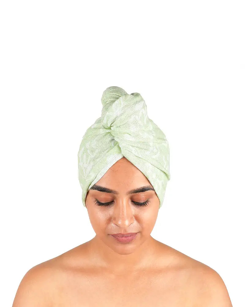 Banana Jacquard Floral Hair Towel