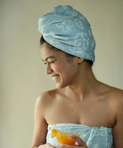 Banana Jacquard Floral Hair Towel