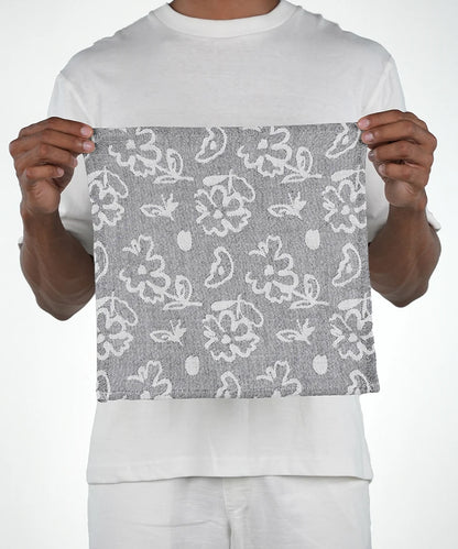 Banana Jacquard Floral Face Towel | 30 X 30 cms - Pack of 4