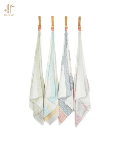 Bamboo Dobby Bath Towels- Pack of 4 | 70 x 140 CMS