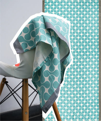 Turquoise Tile Bamboo Bath Towel | 200 GSM | 70 X 140 CMS