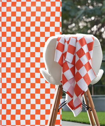 Citrus Checkered Bamboo Bath Towel | 200 GSM | 70 X 140 CMS