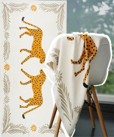 Cheetah Charm Bamboo Bath Towel | 200 GSM | 70 X 140 CMS