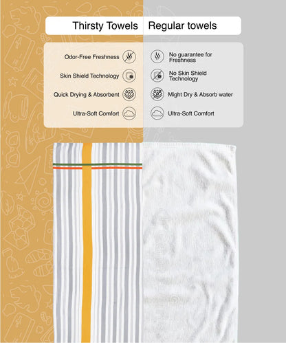 Just Stripes Bamboo Bath Towel | 200 GSM | 70 X 140 CMS