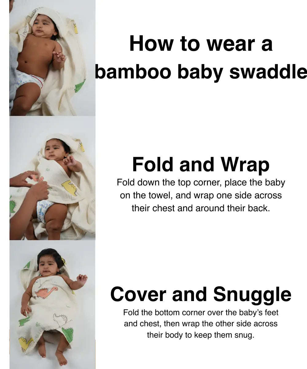 4 Layers Bamboo Baby Swaddle |  80 x 80 cms | 330 GSM