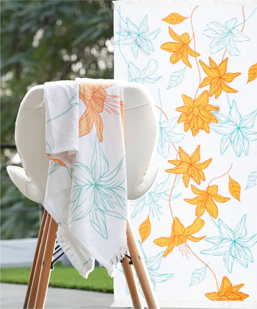 Sunlit Bloom Bamboo Bath Towel | 200 GSM | 70 X 140 CMS