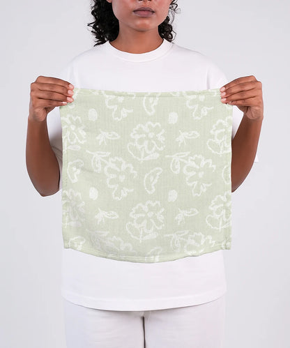 Banana Jacquard Floral Face Towel | 30 X 30 cms - Pack of 4