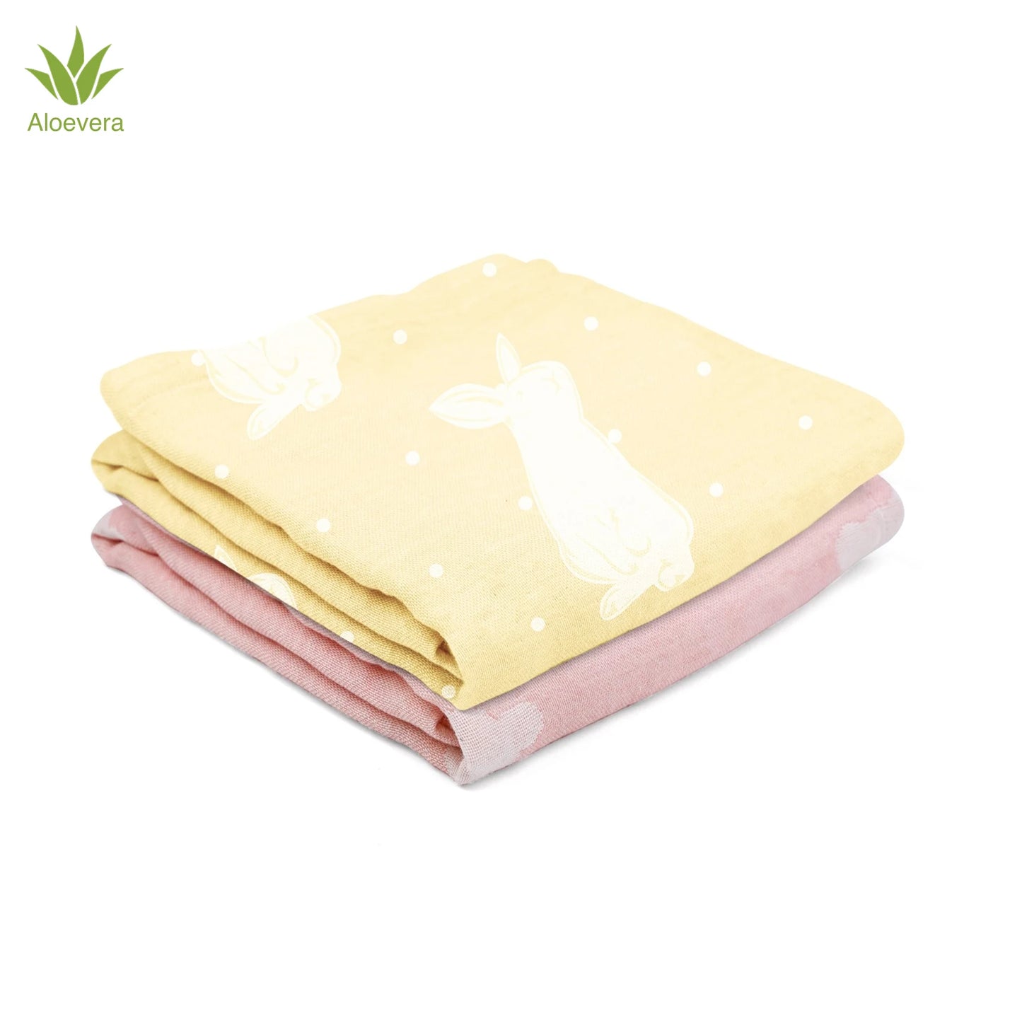 Aloe Vera Baby Bath Towel Pack of 2 | 60 x 120 CMS | 300 GSM