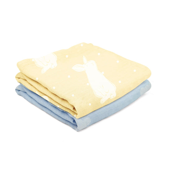 Aloe Vera baby bath towel Pack of 2 - Yellow + Blue Skies