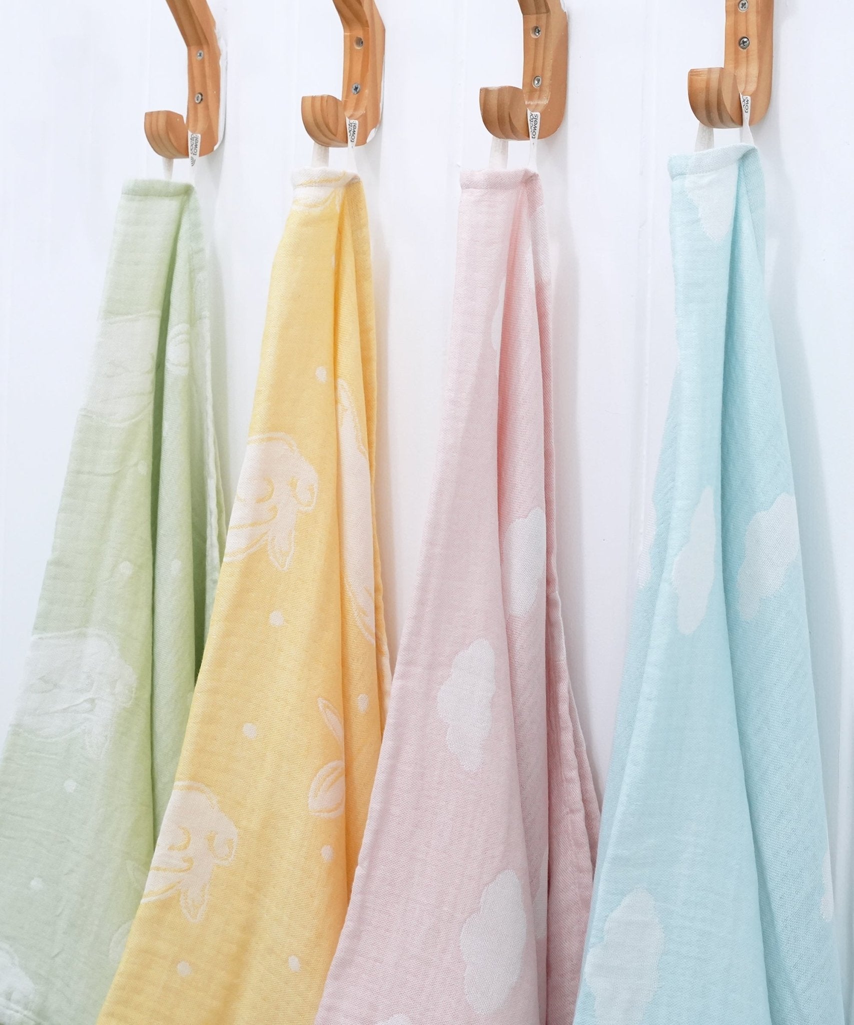 Aloe Vera baby bath towel Pack of 2 - Yellow + Blue Skies