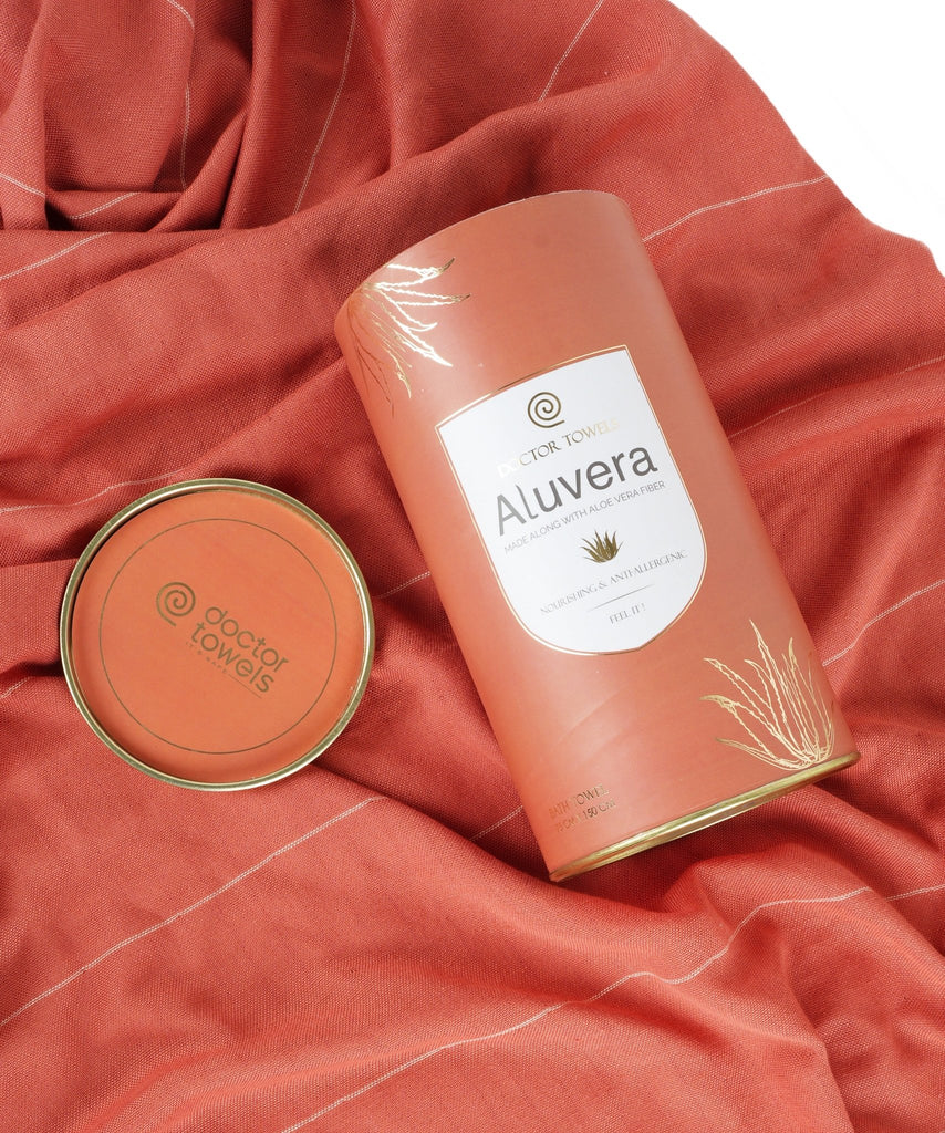 Aloe Vera Double Cloth Bath Towel, Apricot Brandy