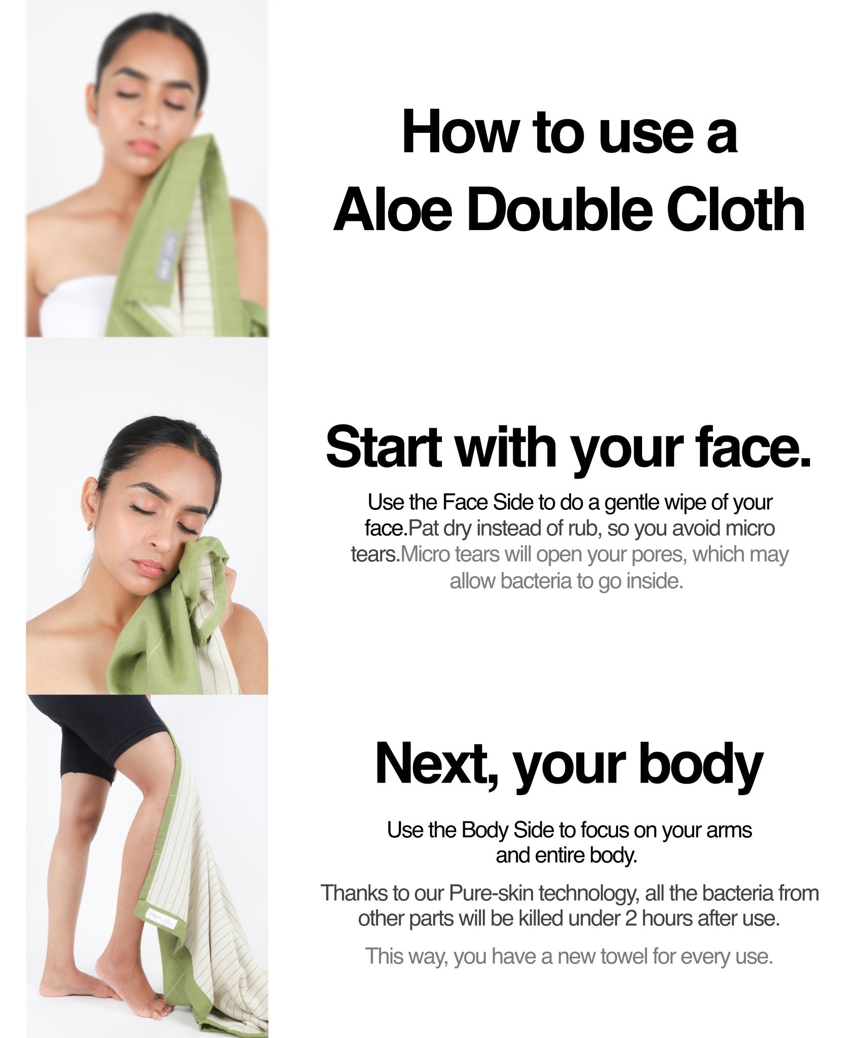 Aloe Vera Double Cloth Bath Towel Pack of 12