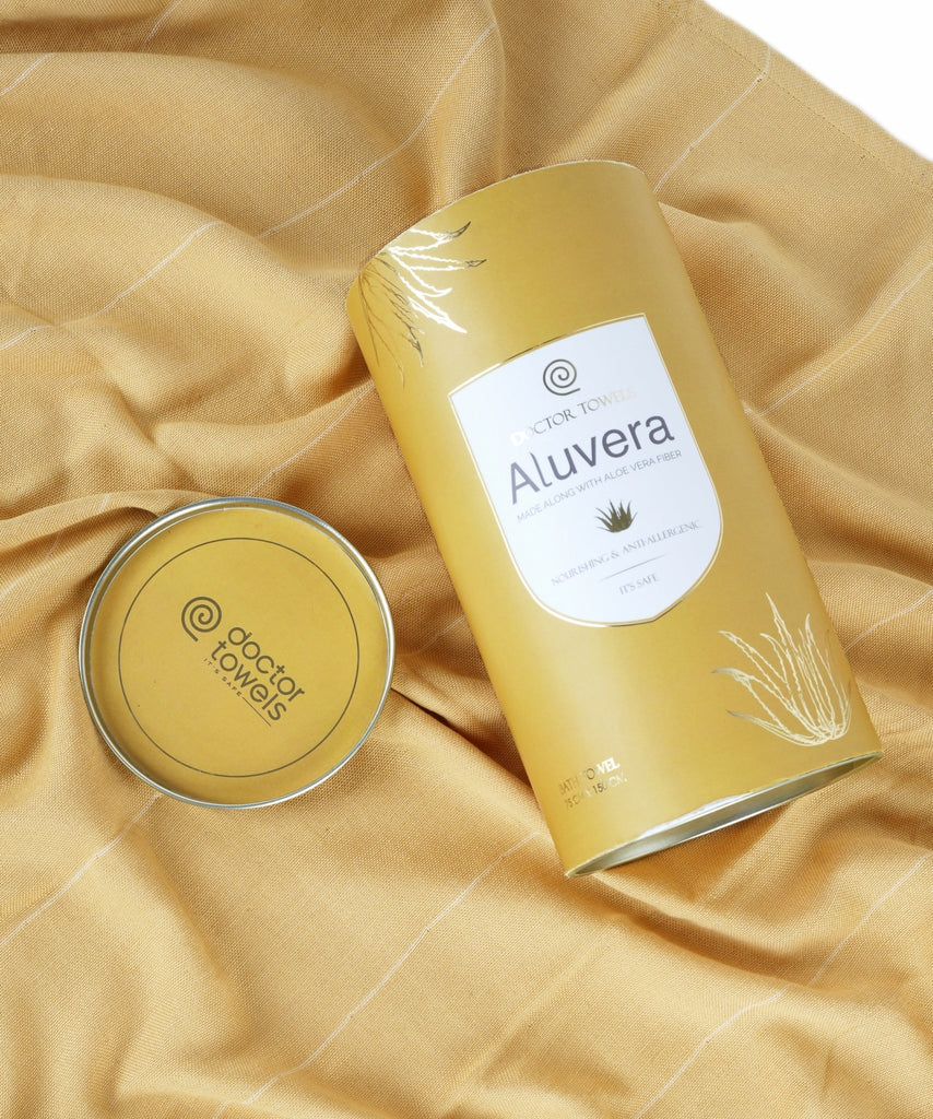 Aloe Vera Double Cloth Bath Towel, Sunset Gold