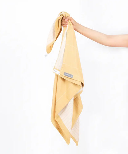 Aloe Vera Double Cloth Bath Towel, Sunset Gold | Canister