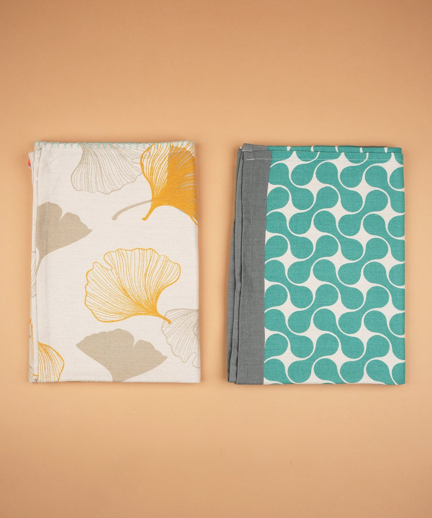 Bamboo Bath Towels Turquoise Tile + Gingko Garden