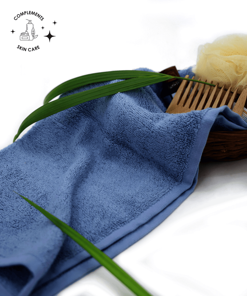 Bamboo Terry Face Towel Mineral Blue