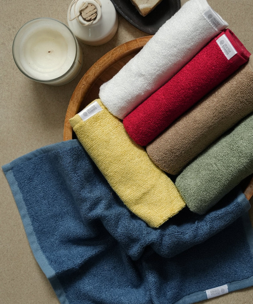 Bamboo Terry Face Towel Mineral Blue