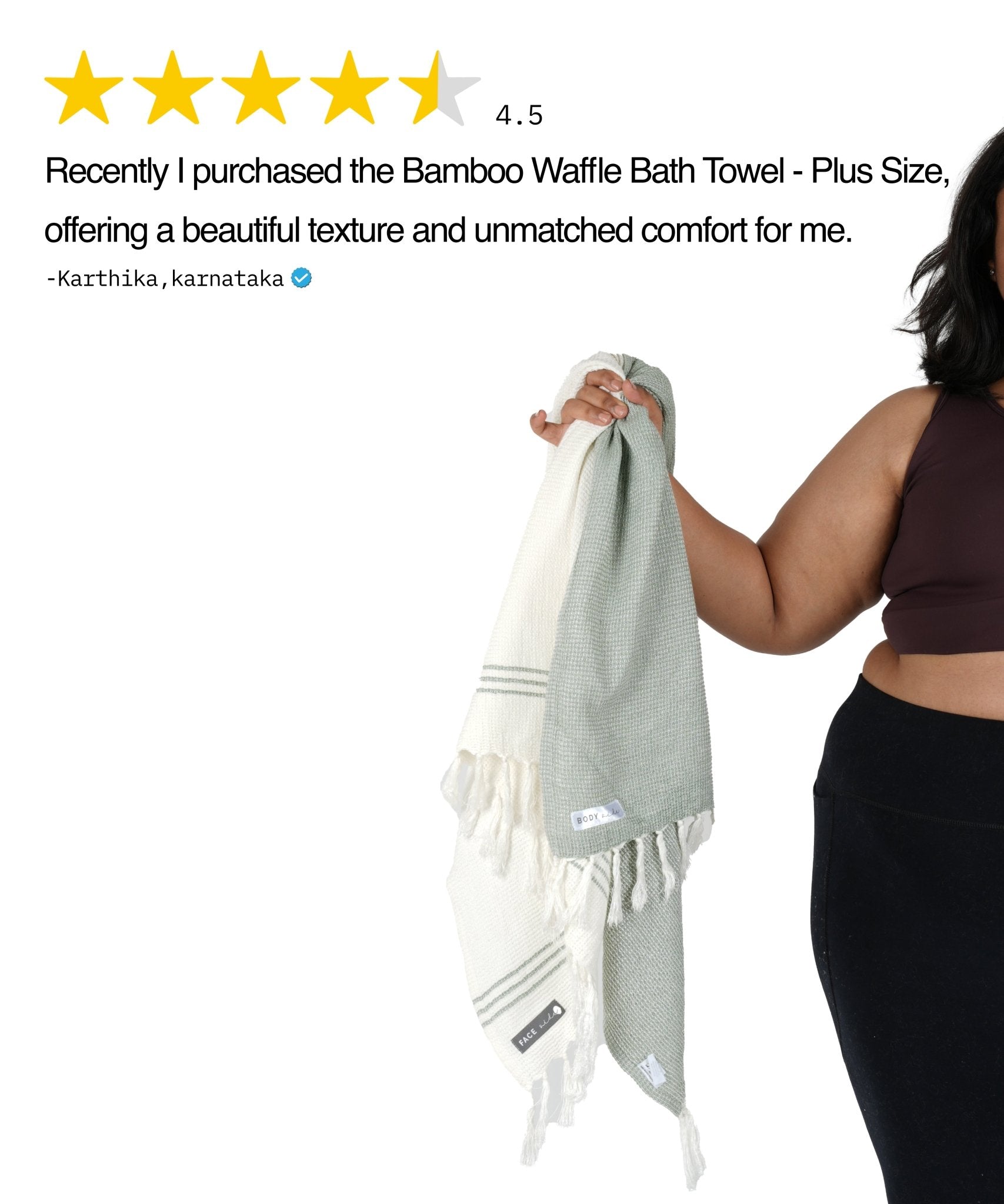 Bamboo Waffle Bath Towel Plus Size