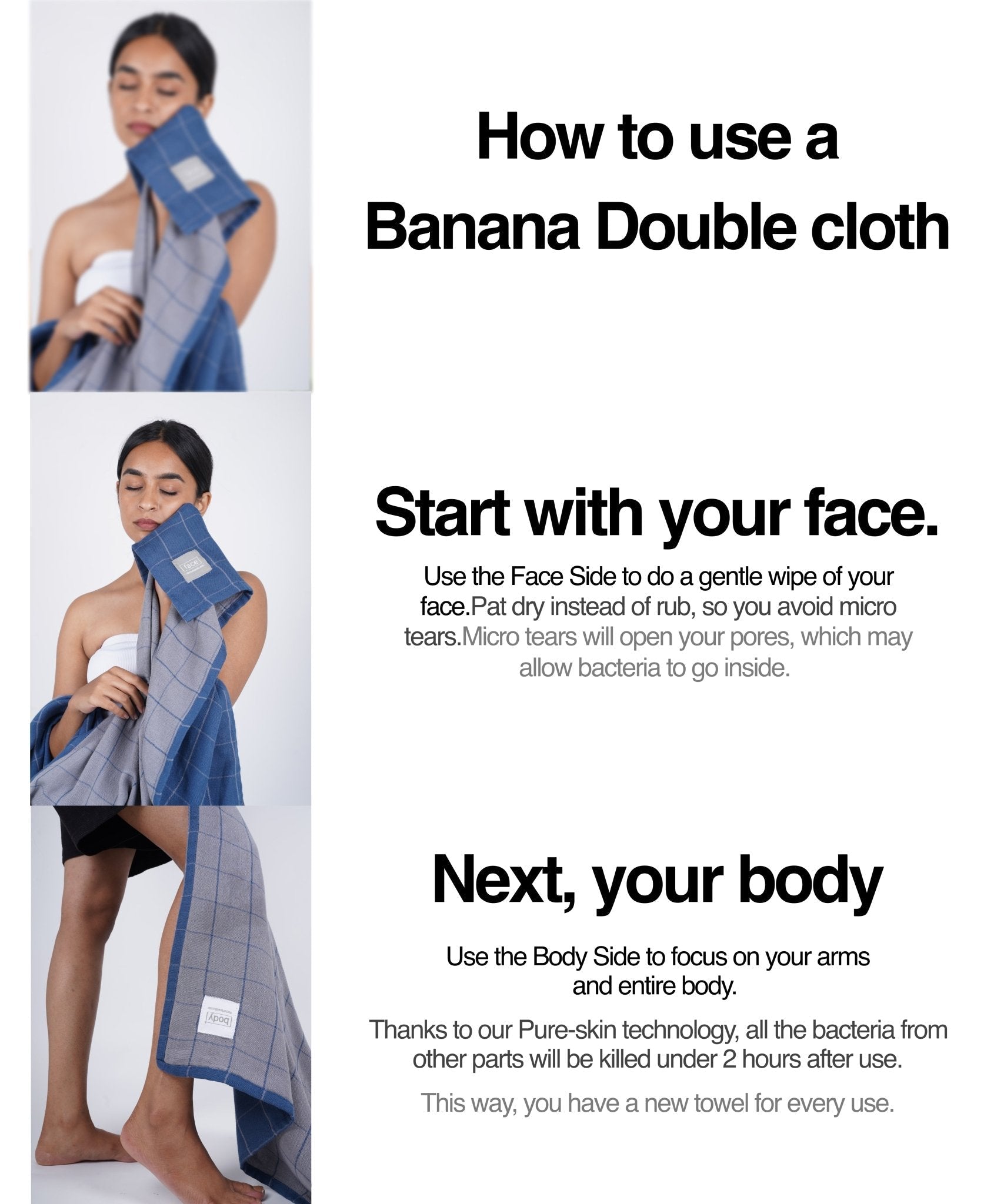 Banana Double Cloth Bath Towel Pack of 4