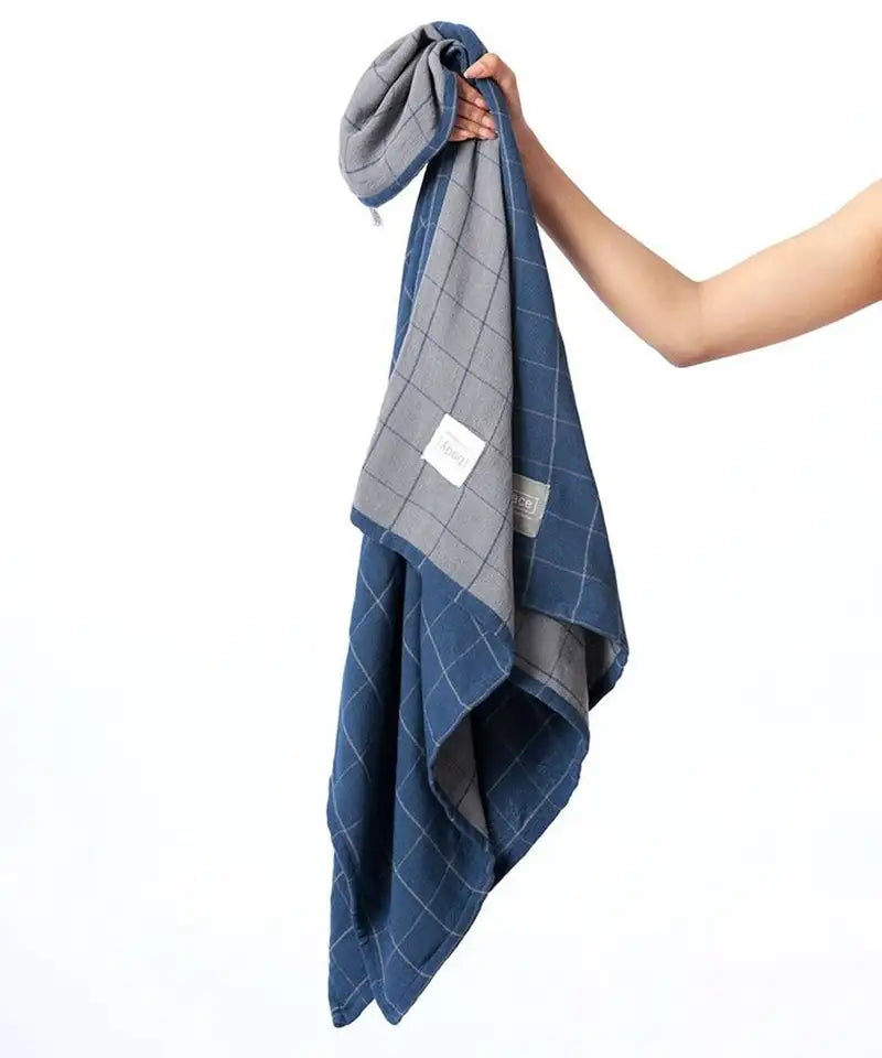 Banana Double Cloth Bath Towels, French Blue | Canister