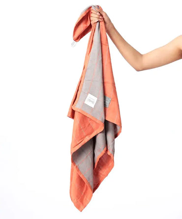 Banana Double Cloth Bath Towels, Rustic Orange | Canister