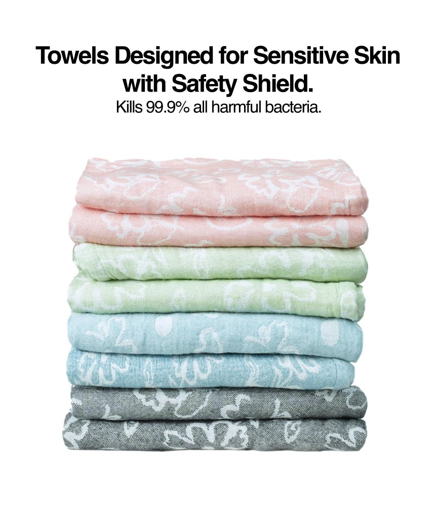 Banana Jacquard Floral Bath Towel Pack of 8