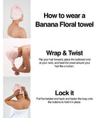 Banana Jacquard Floral Hair Towel