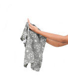 Banana Jacquard Floral Hand Towel Charcoal