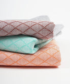 Brocade Cotton Bath Towel Pack of 2 - Autumn Brown + Orange Peel