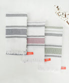 Cambric Multi - stripe Cotton Bath Towel - Combo - Pack of 3