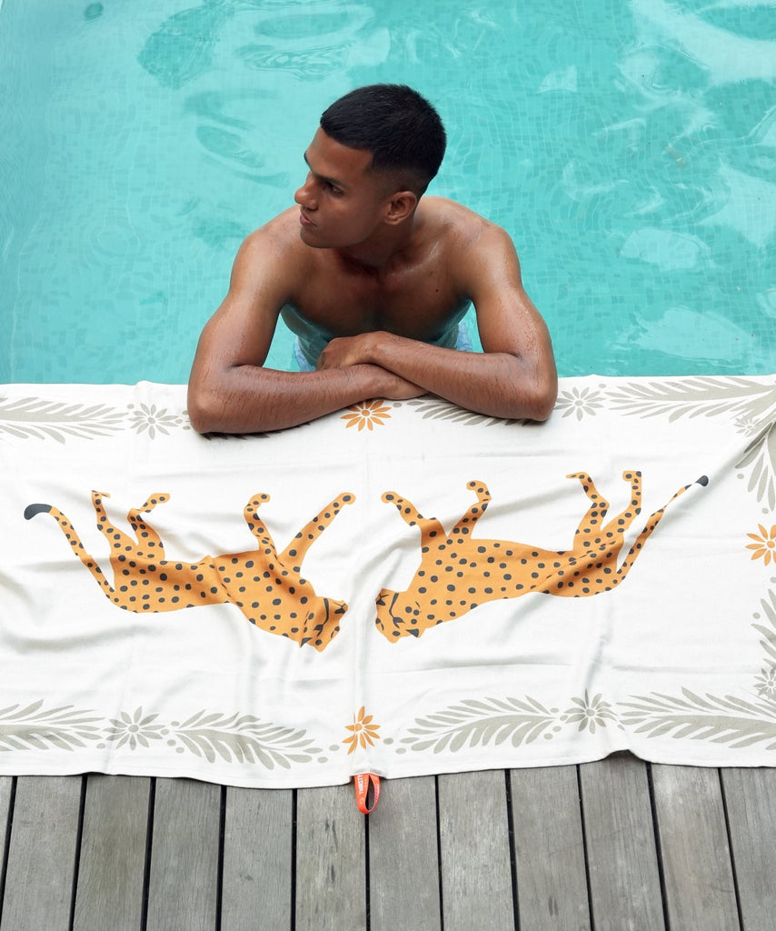 Cheetah Charm Bamboo Bath Towel