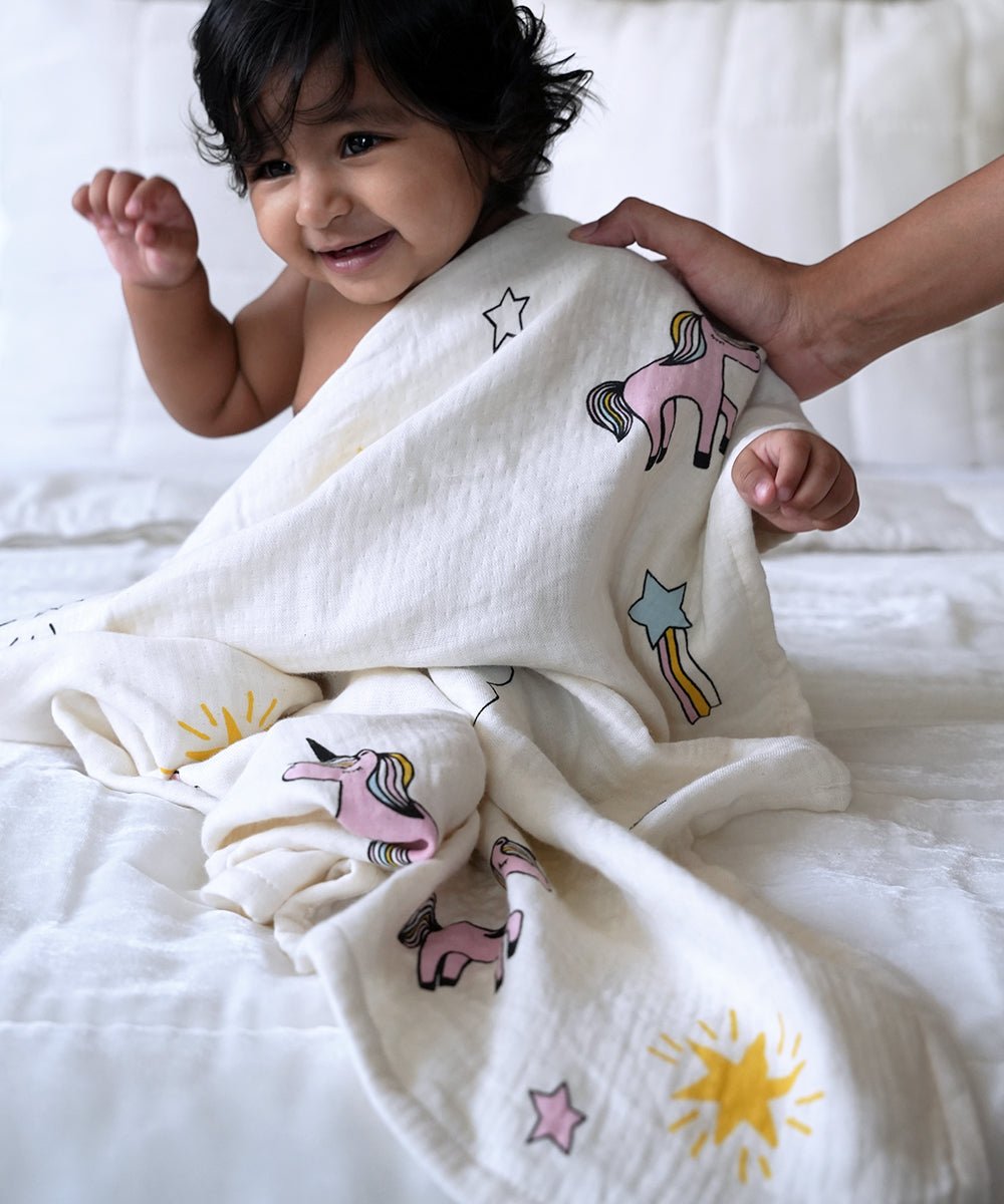 Dino dreams 4 Layer bamboo baby swaddle