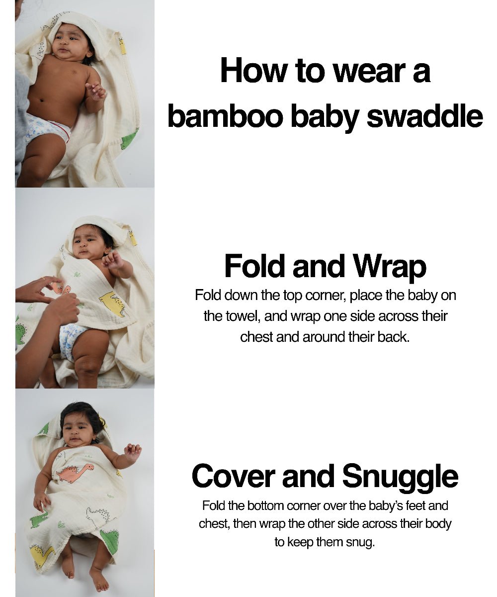 Dino dreams 4 Layer bamboo baby swaddle