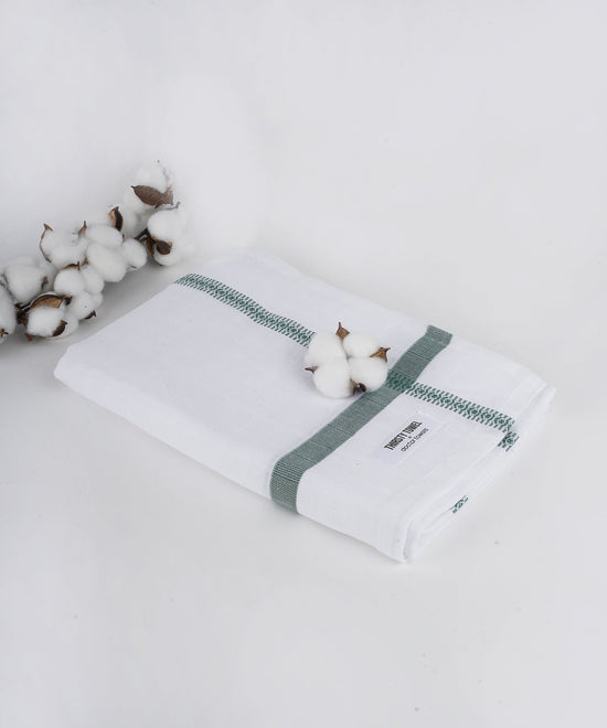 Double Cloth Cotton Bath Towel - Green