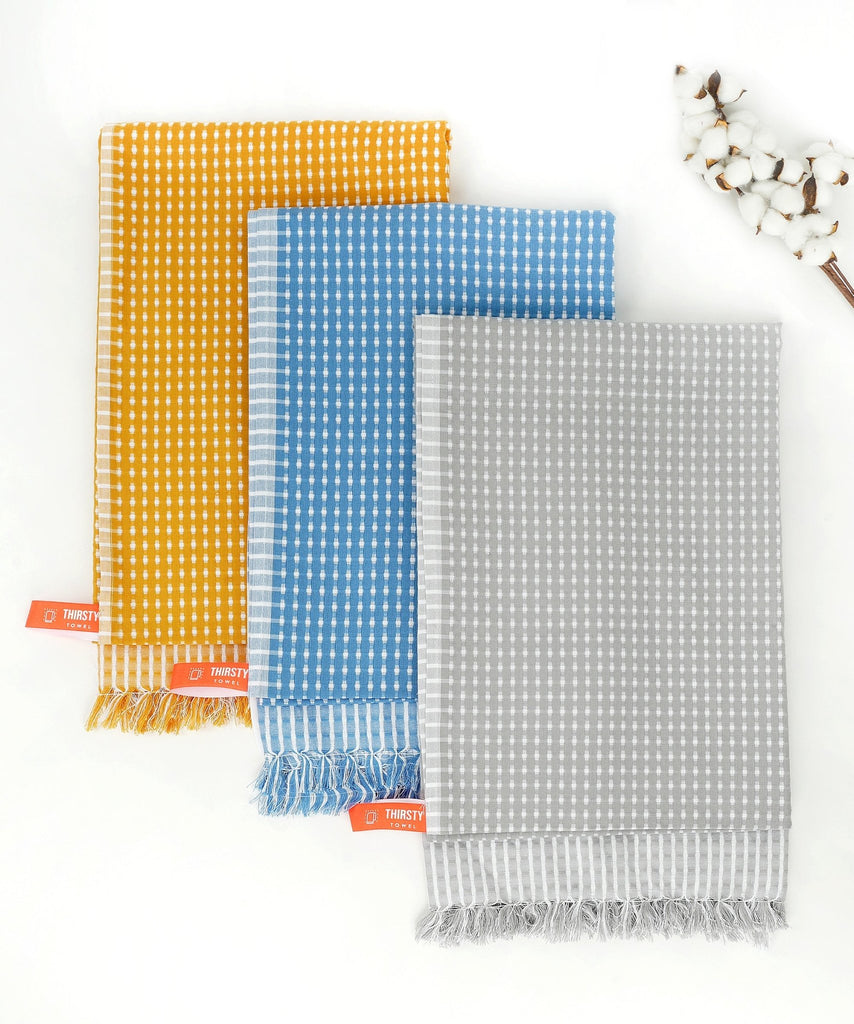 Honey Comb Cotton Bath Towel - Combo - Pack of 3