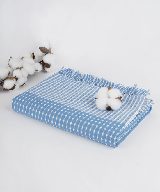 Honey Comb Cotton Bath Towel - Persian Blue