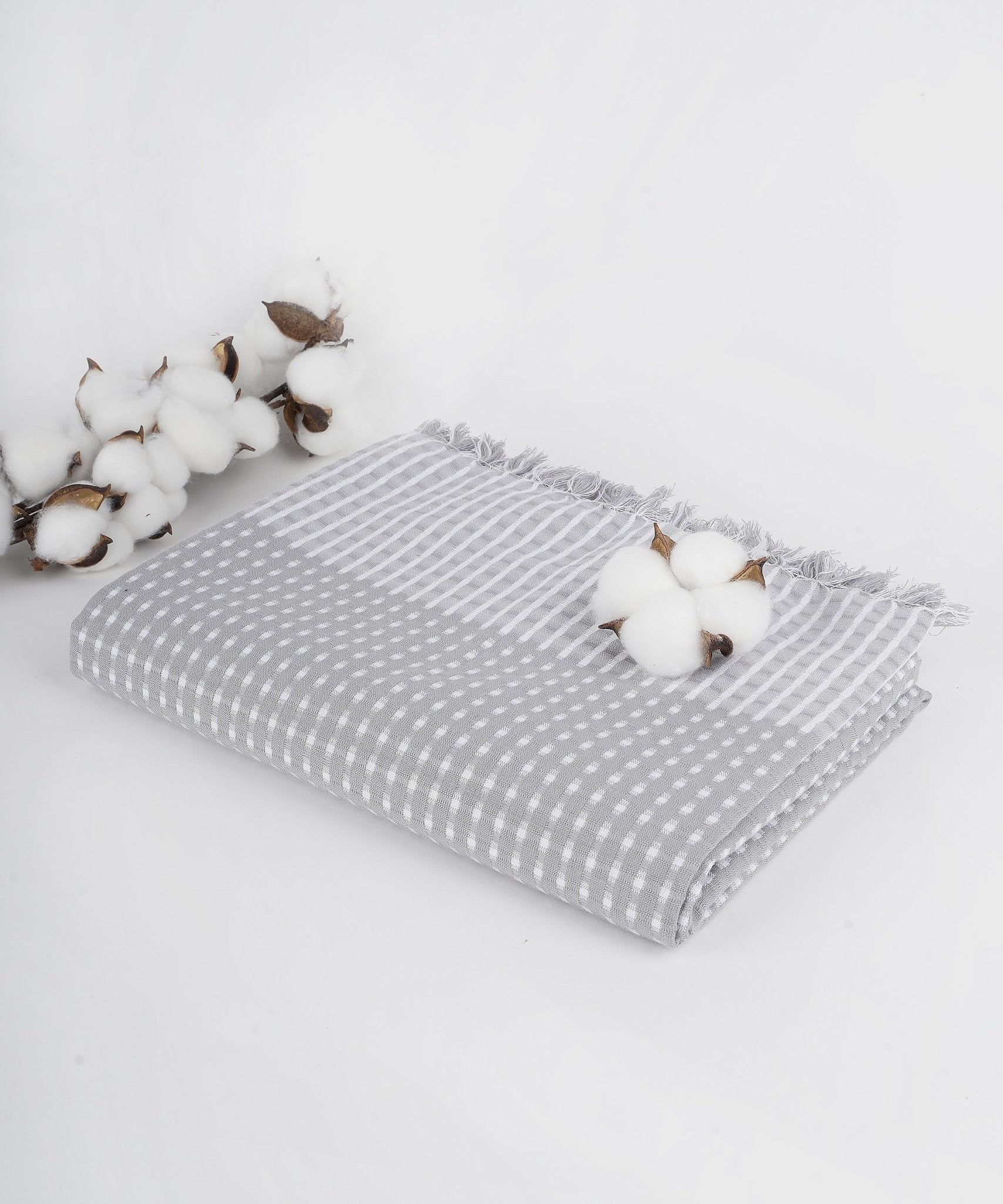 Honey Comb Cotton Bath Towel - Steel grey