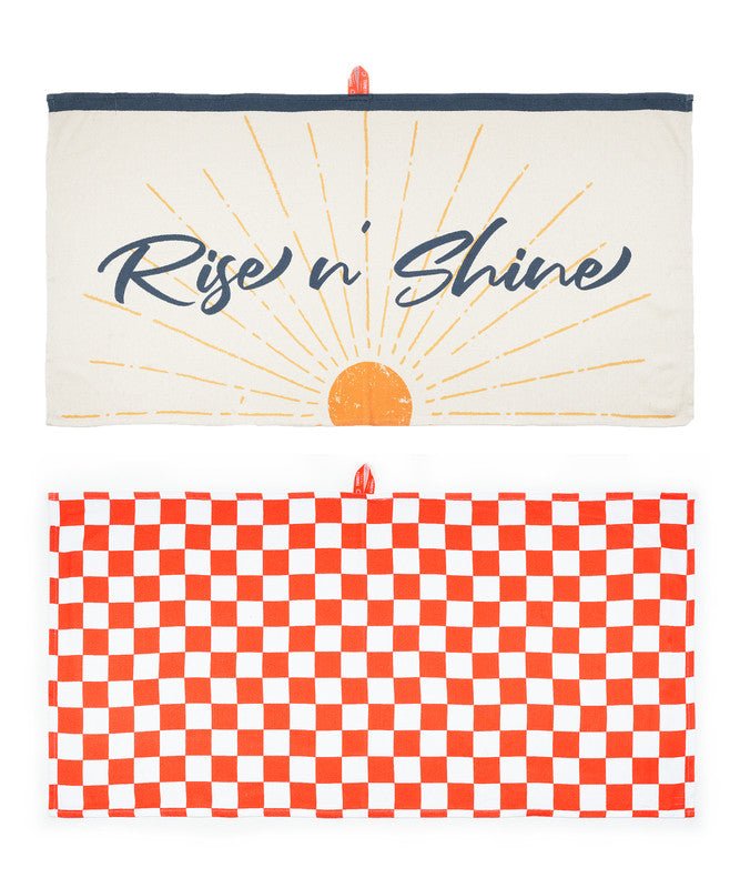 Pack of 2 - Bamboo Bath Towel - Rise N'Shine + Citrus Checkered