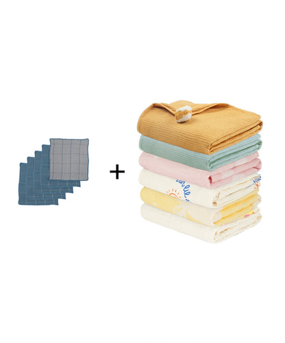 Pack of 11 with Baby Towels and Swaddles - Soft and safe Baby set