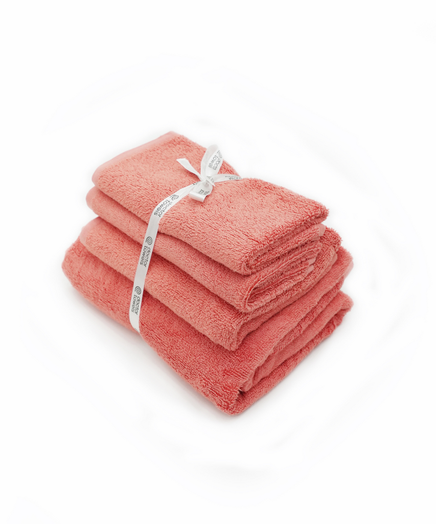 doctor towels | bamboo viscose and cotton | solid textured | terry bath towel | full size | sage green | golden ochre | mineral blue| scarlet red | desert coral | sierra taupe| ice grey | white | pack of 4